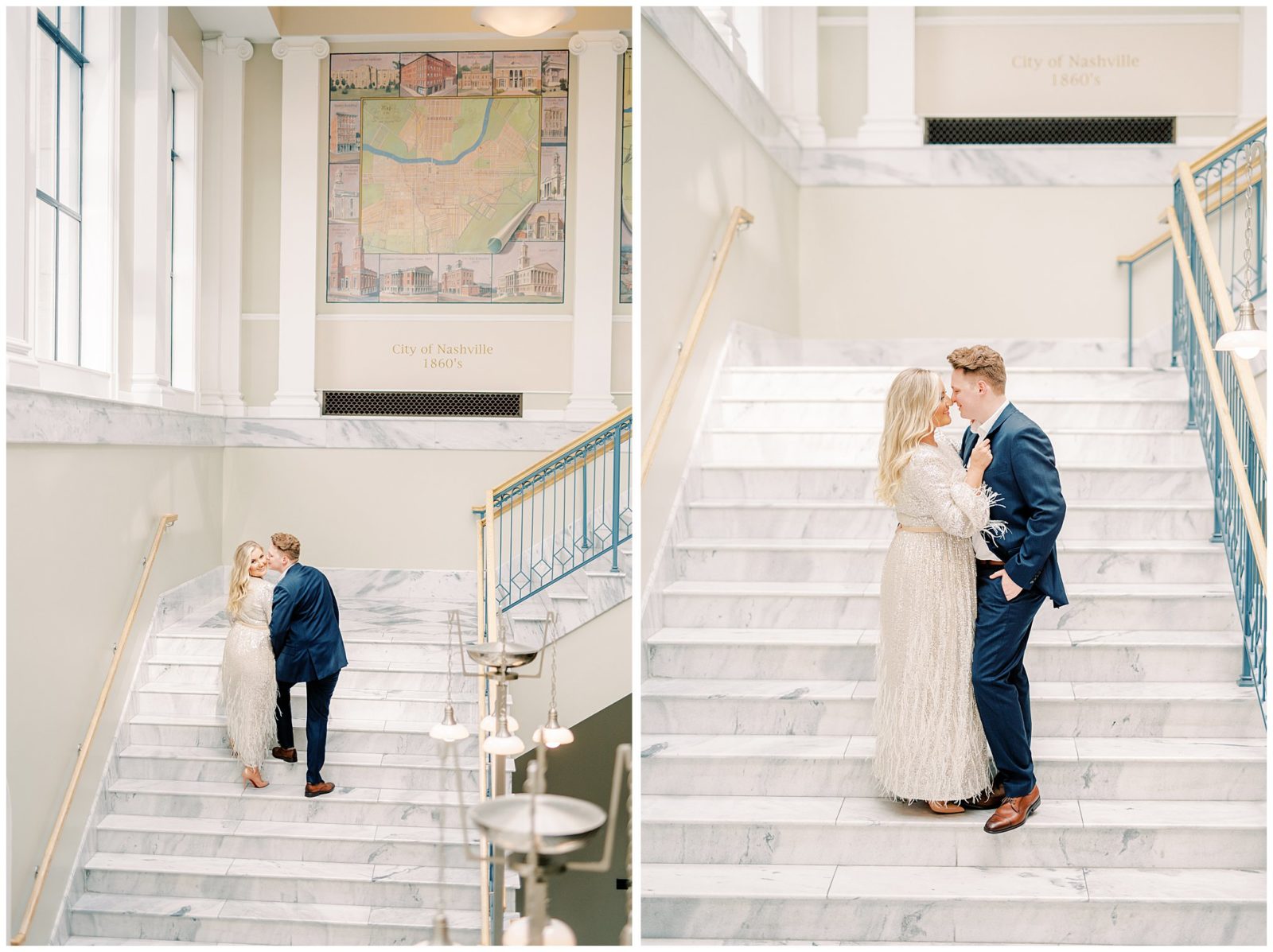 timeless engagement portraits in downtown Nashville
