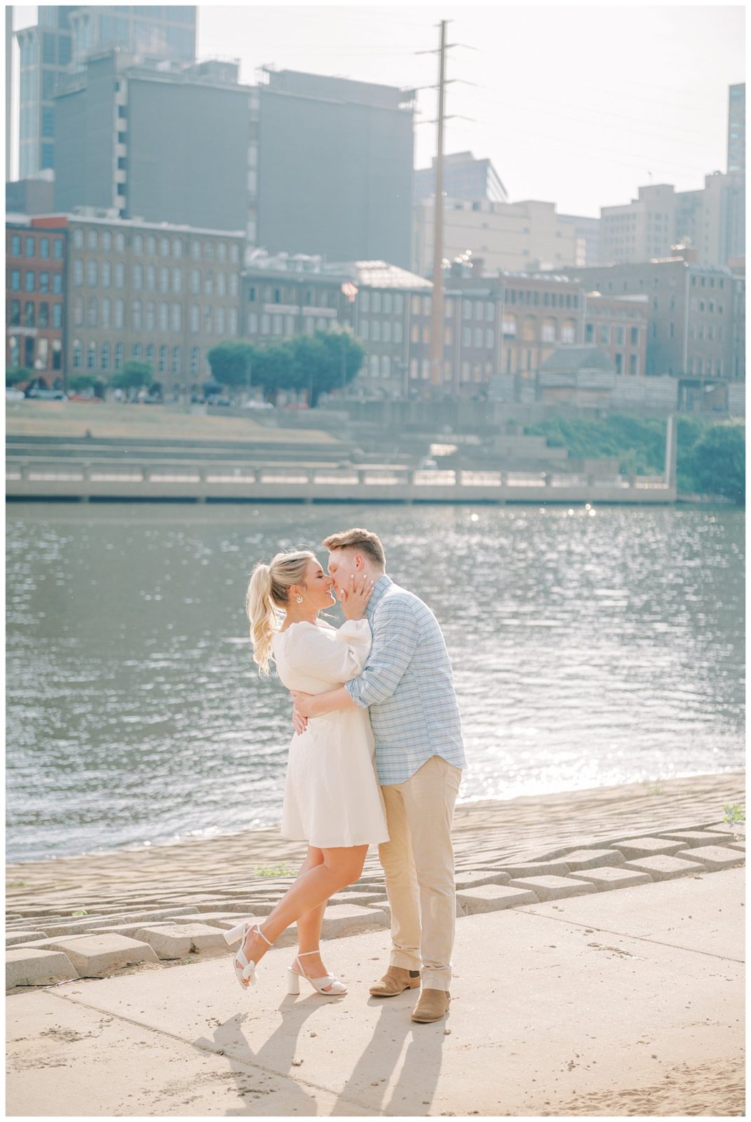 timeless engagement portraits in downtown Nashville