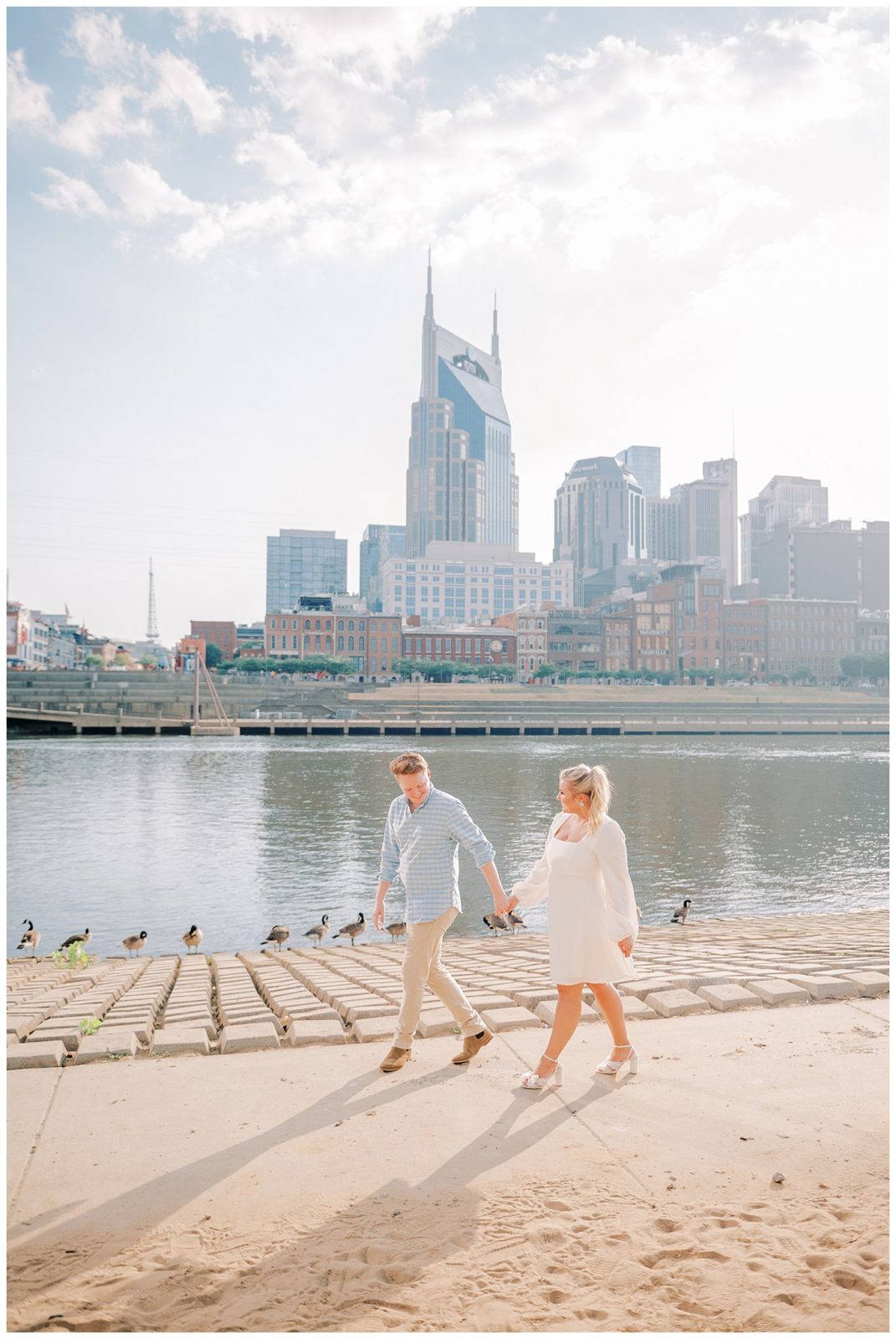 Downtown Nashville Engagement session by that water