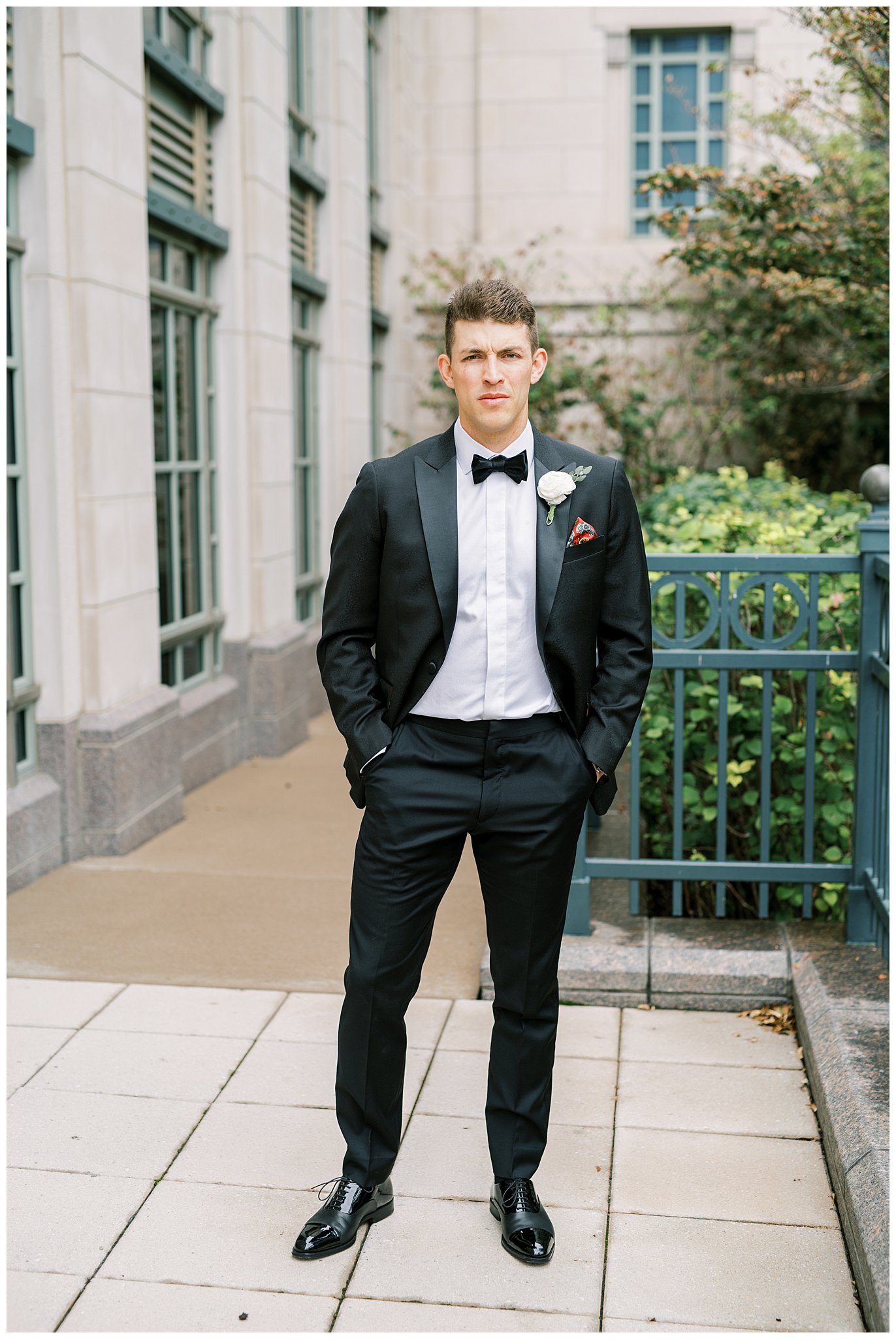 groom portraits before first look