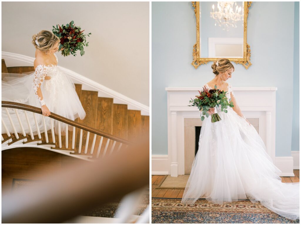 timeless bridal portraits from Winter Wedding at Ravenswood Mansion