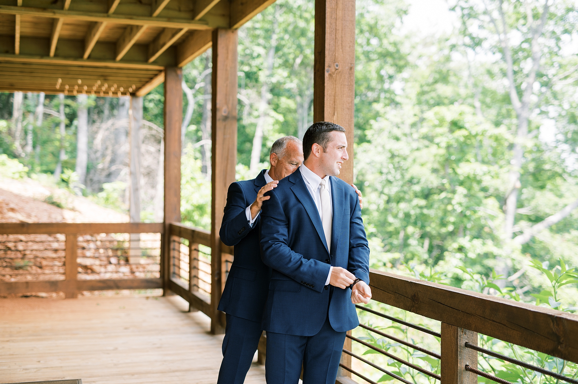 groom getting ready for Blue Ridge Mountains Elopement in Georgia