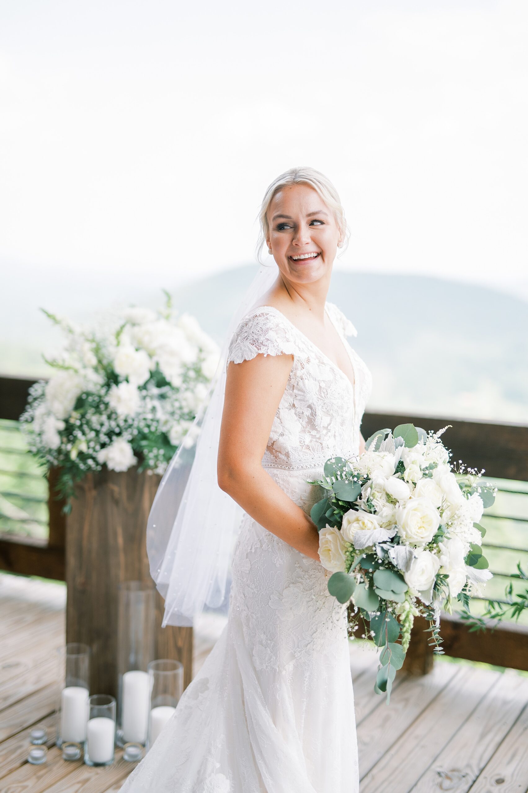 candid bridal portraits from Blue Ridge Mountains Elopement in Georgia