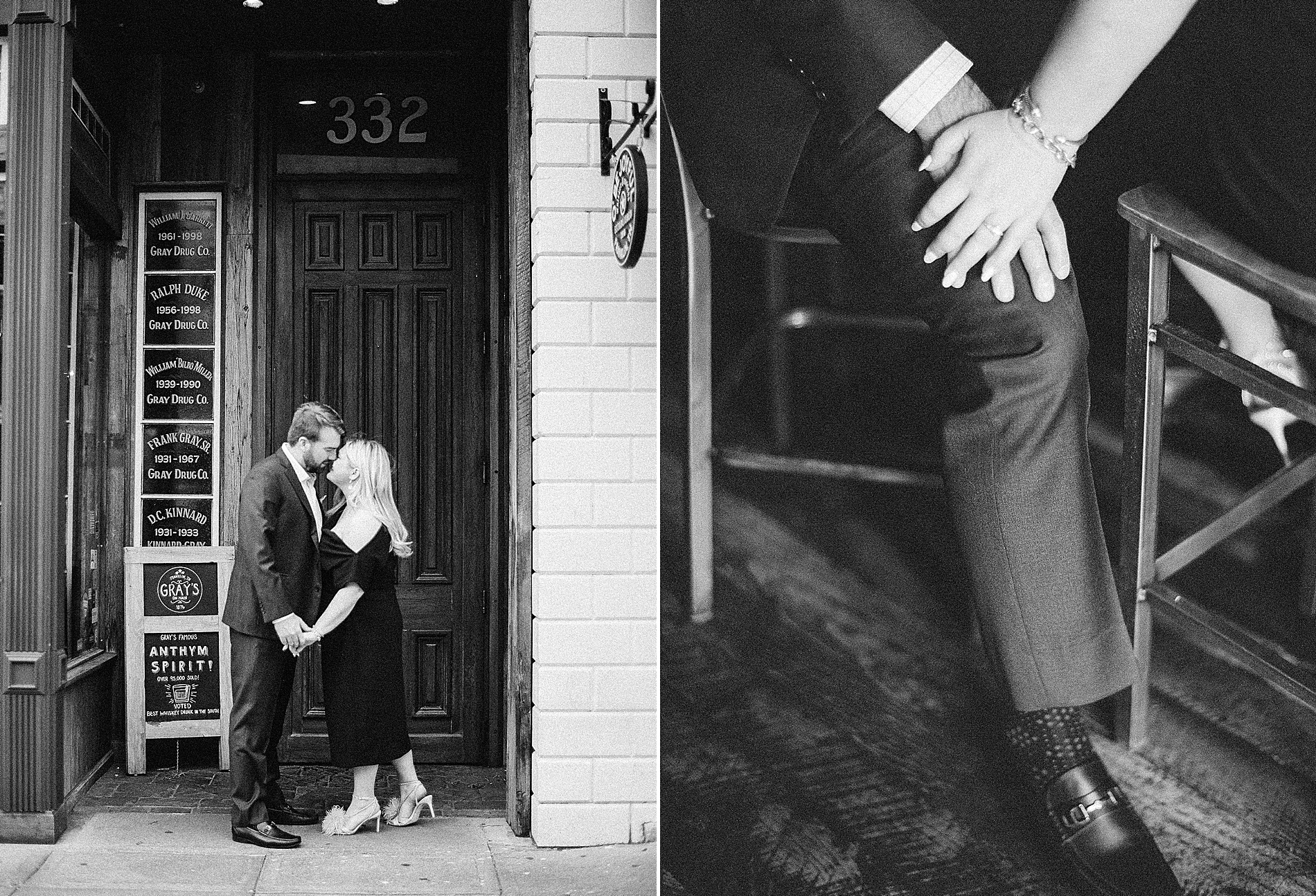Intimate Downtown Franklin Engagement
