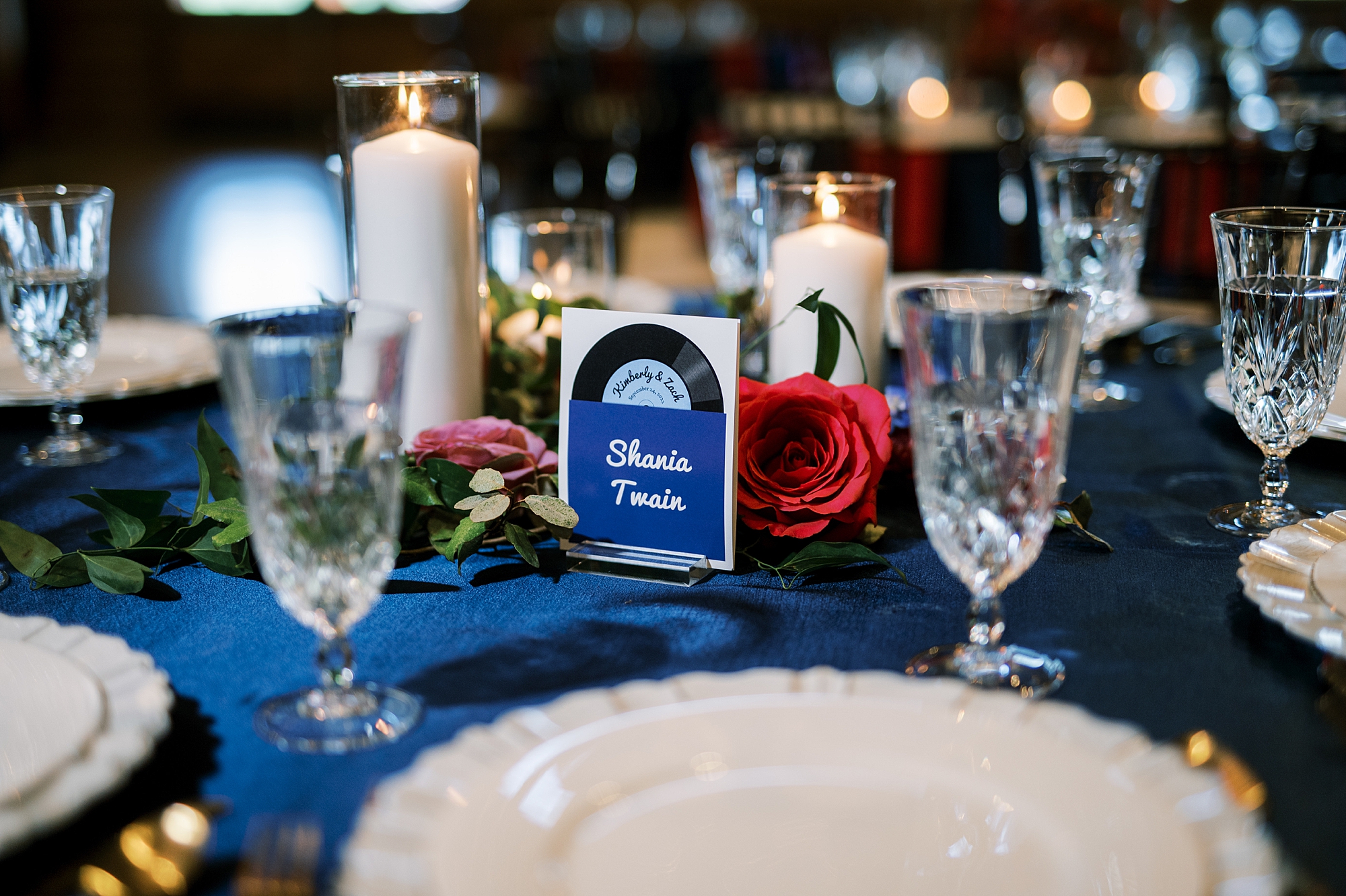 table decoration from Elegant Magenta-Inspired Wedding at The Barn at Sycamore Farms