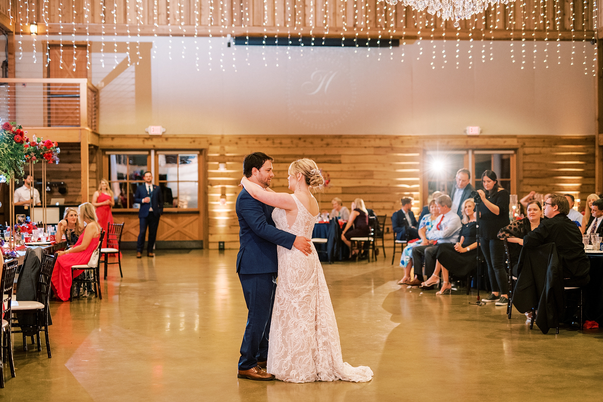 first dance from Elegant Magenta-Inspired Wedding at The Barn at Sycamore Farms