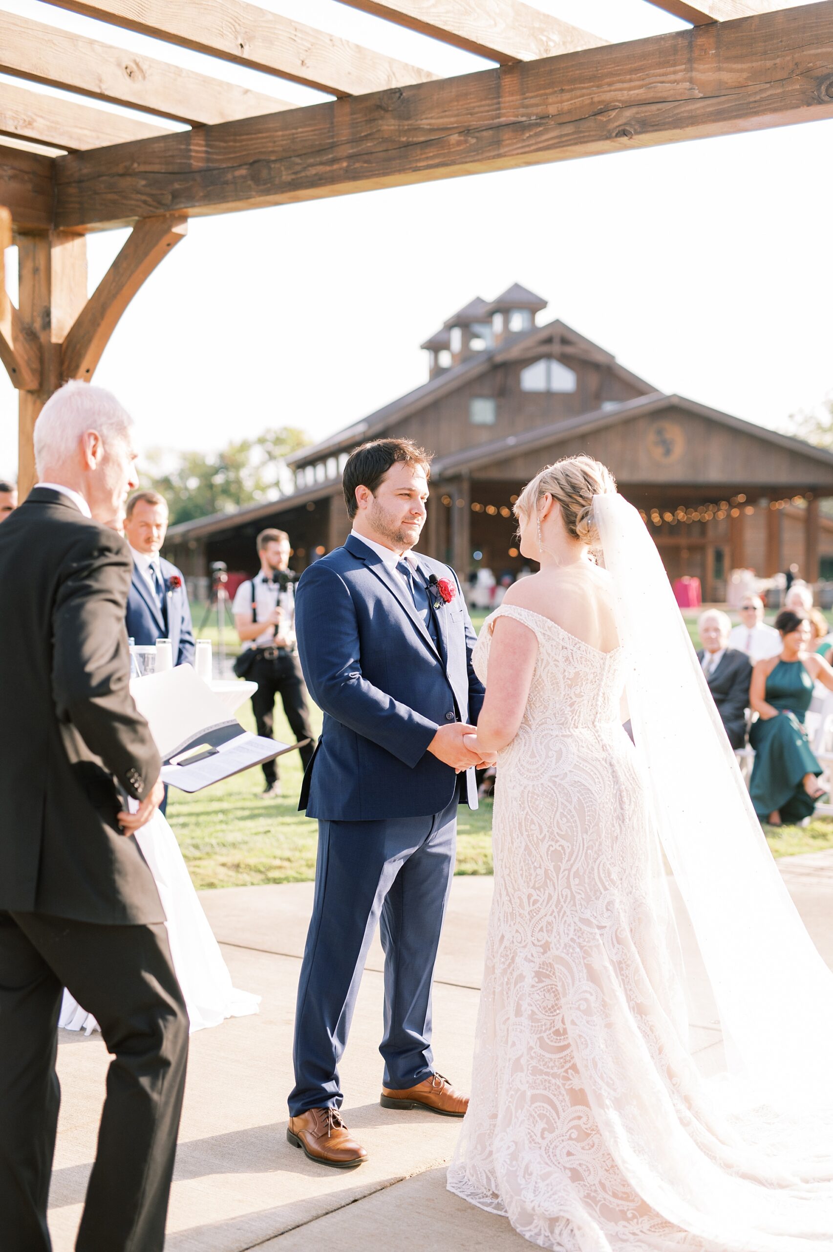 outdoor wedding ceremony at The Barn at Sycamore Farms