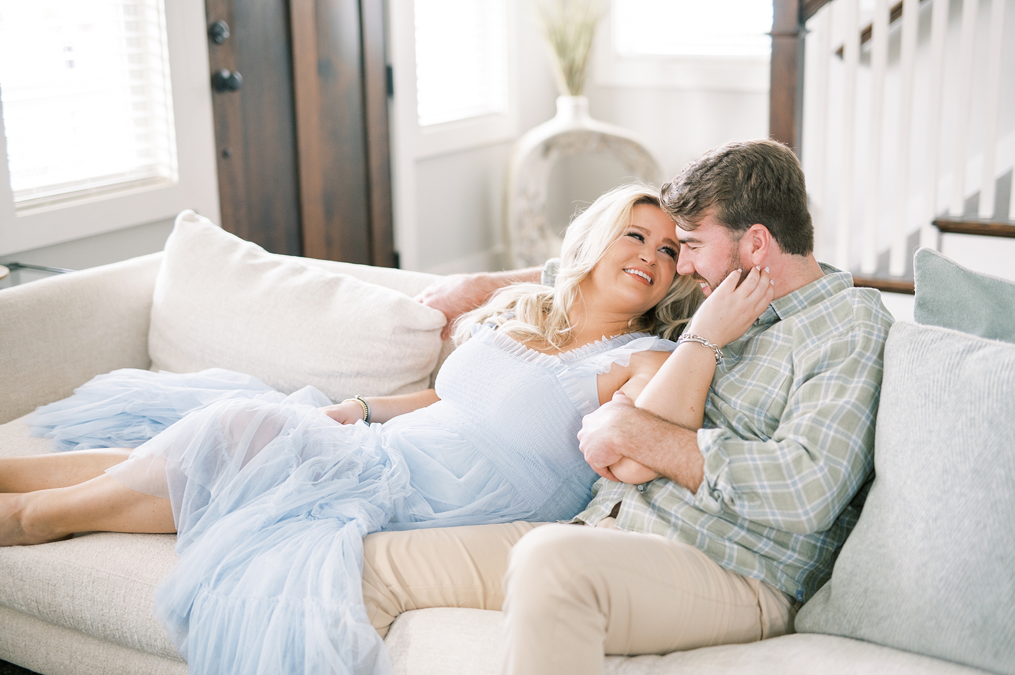 cozy in-home engagement session