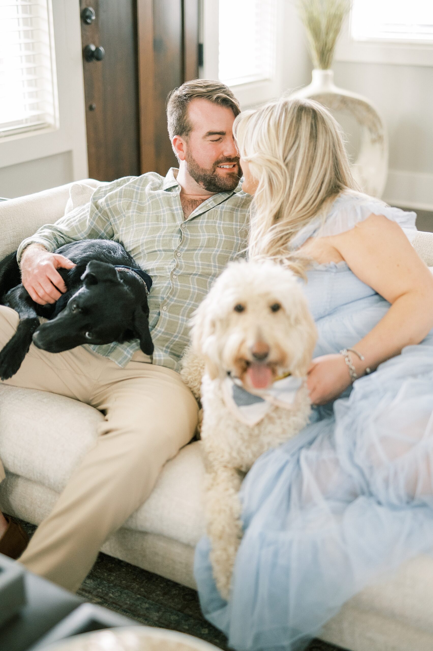 Intimate Downtown Franklin Engagement in home