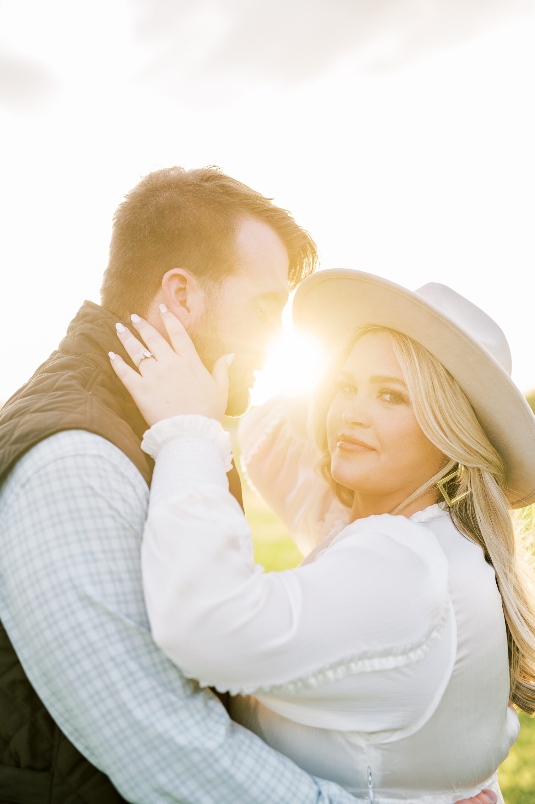 golden hour engagement portaits in Franklin TN