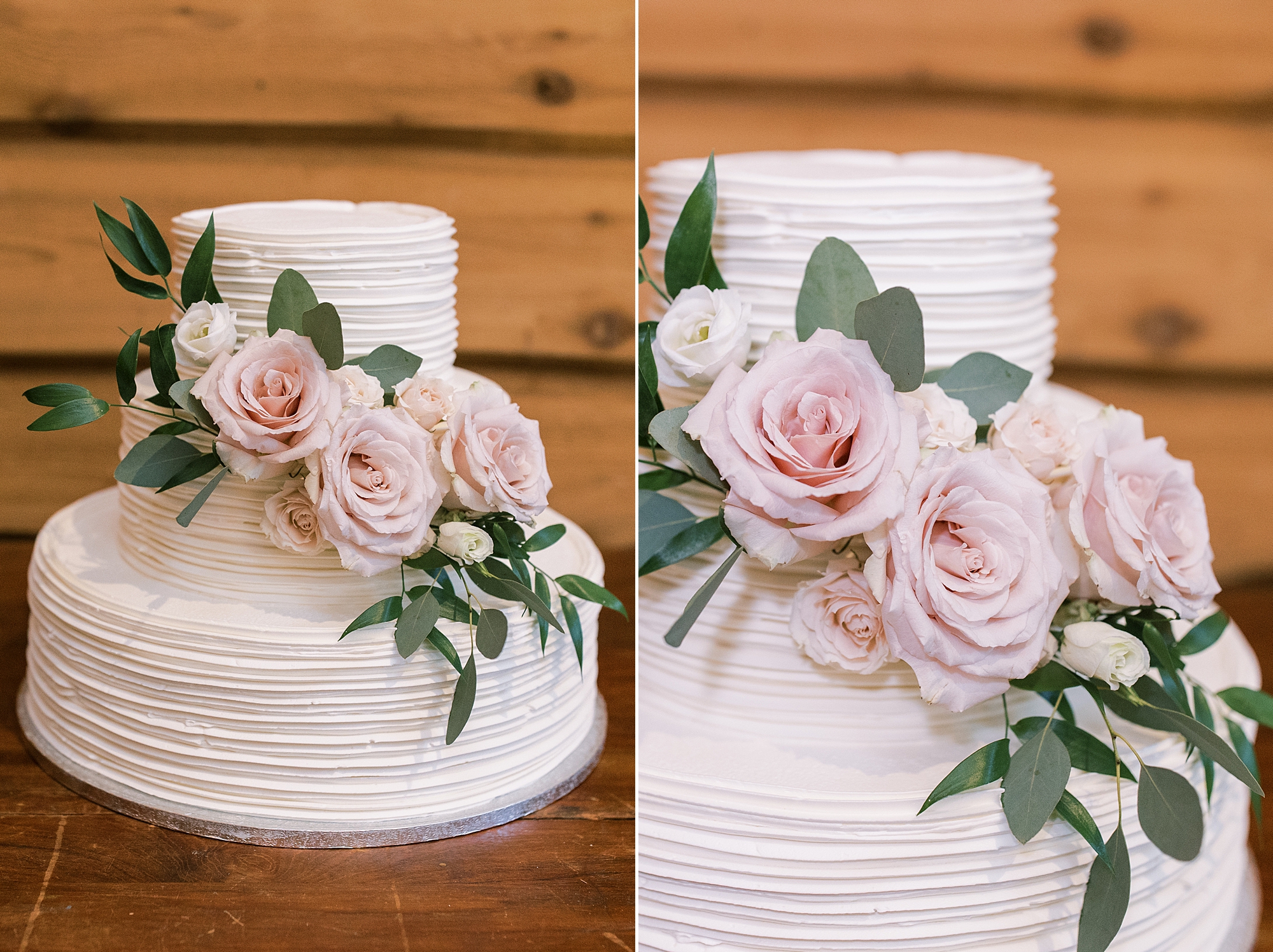 classic wedding cake with pink flowers from Dreamy Summer Wedding