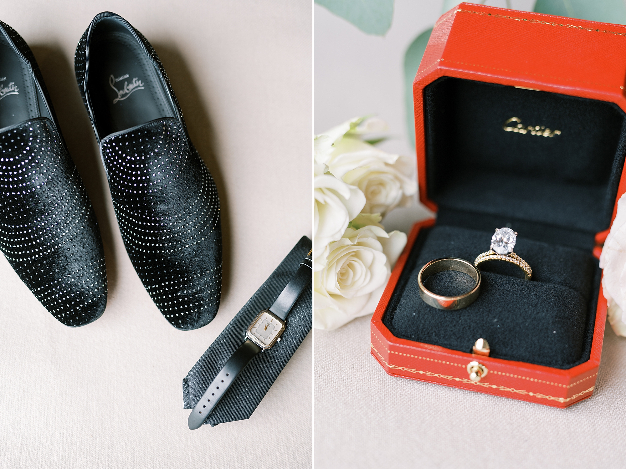 groom details from Dreamy Summer Wedding at The Barn at Sycamore Farms