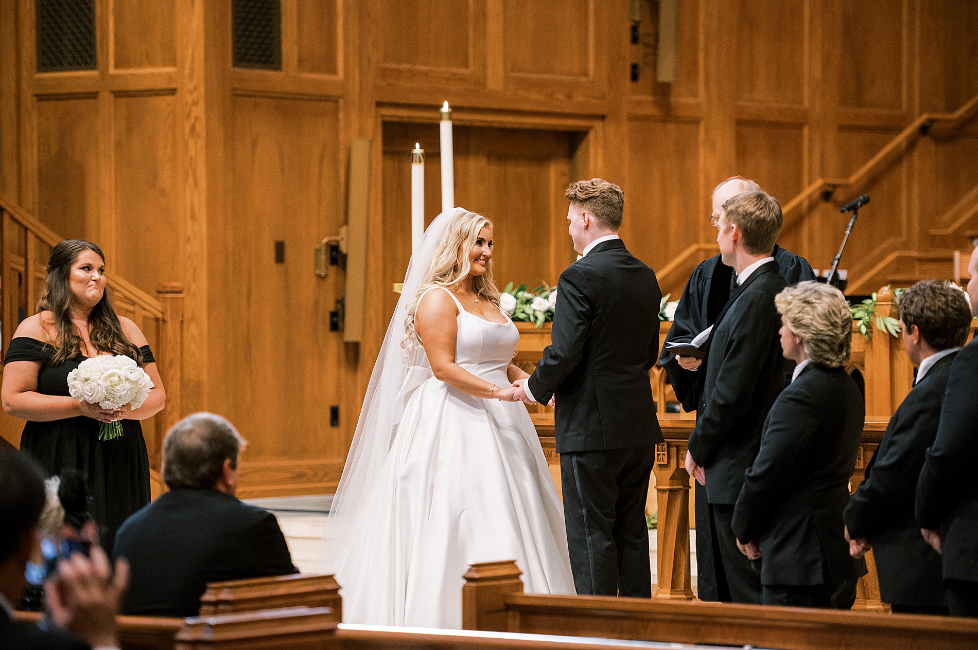 couple exchange vows at wedding ceremony