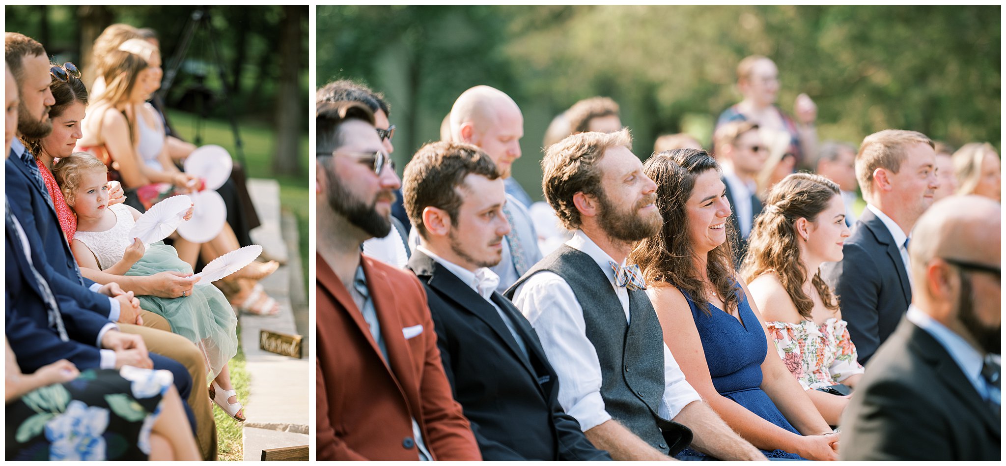 guests during outdoor wedding ceremony at Cedarmont Farm 