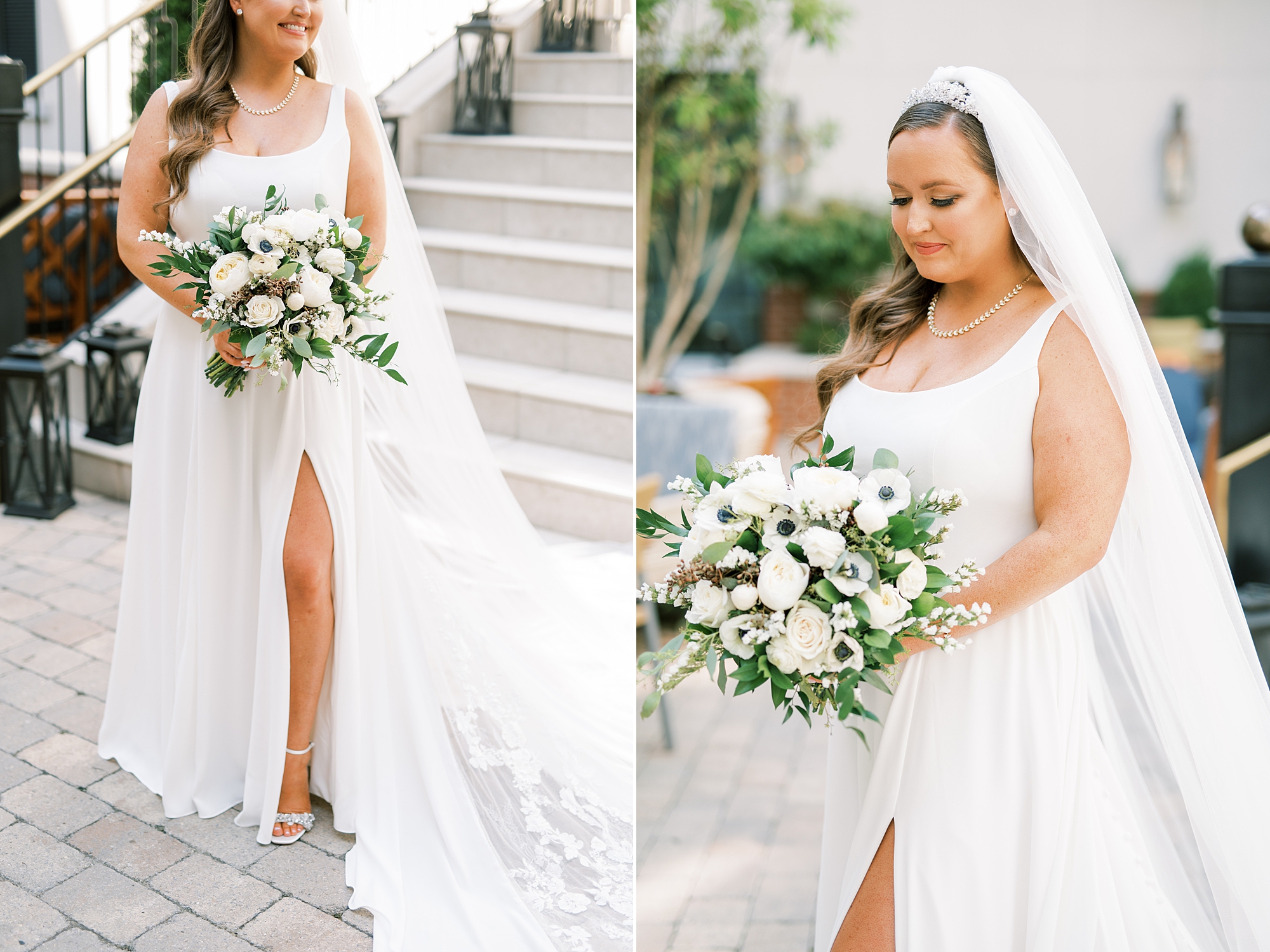 bridal portraits before Timeless Downtown Franklin Wedding at Harpeth Hotel 