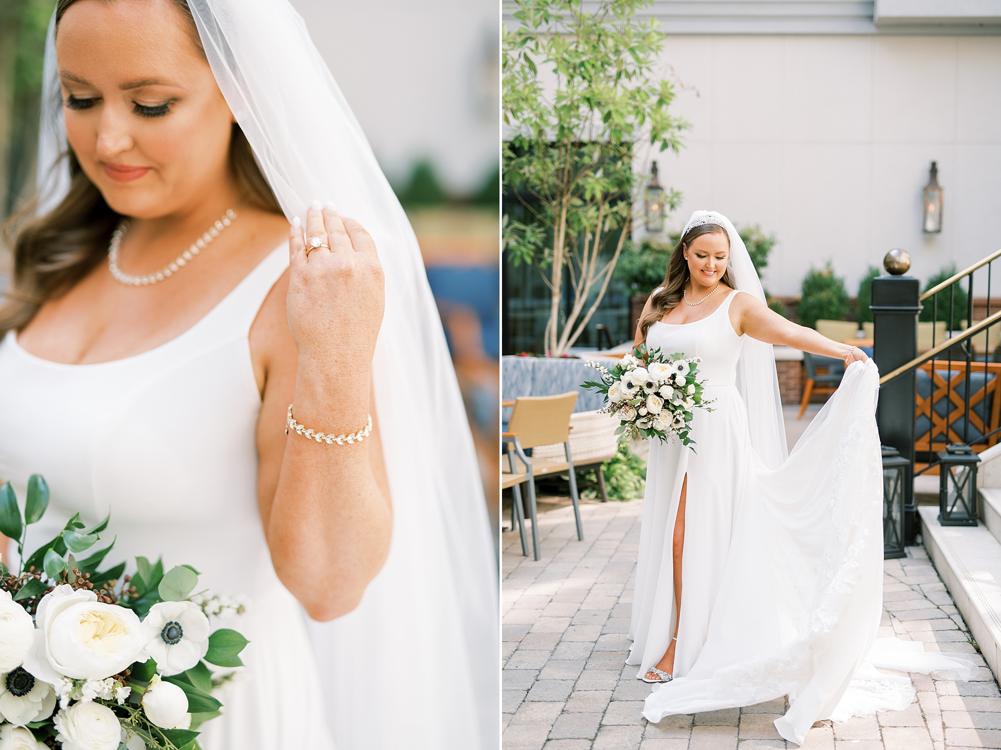 bridal portraits from Timeless Downtown Franklin Wedding at Harpeth Hotel 