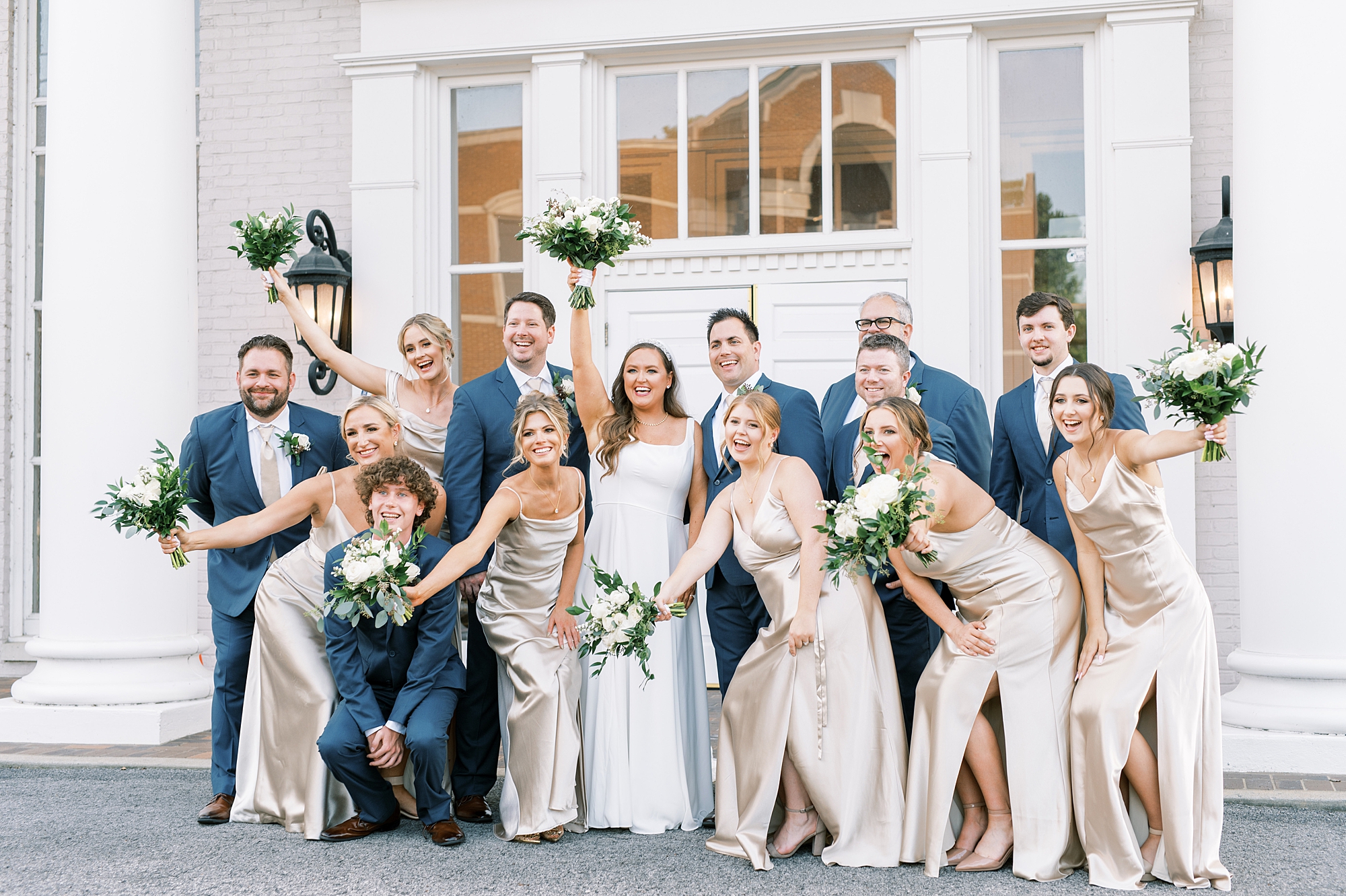 fun wedding party portraits from Timeless Downtown Franklin Wedding at Harpeth Hotel 