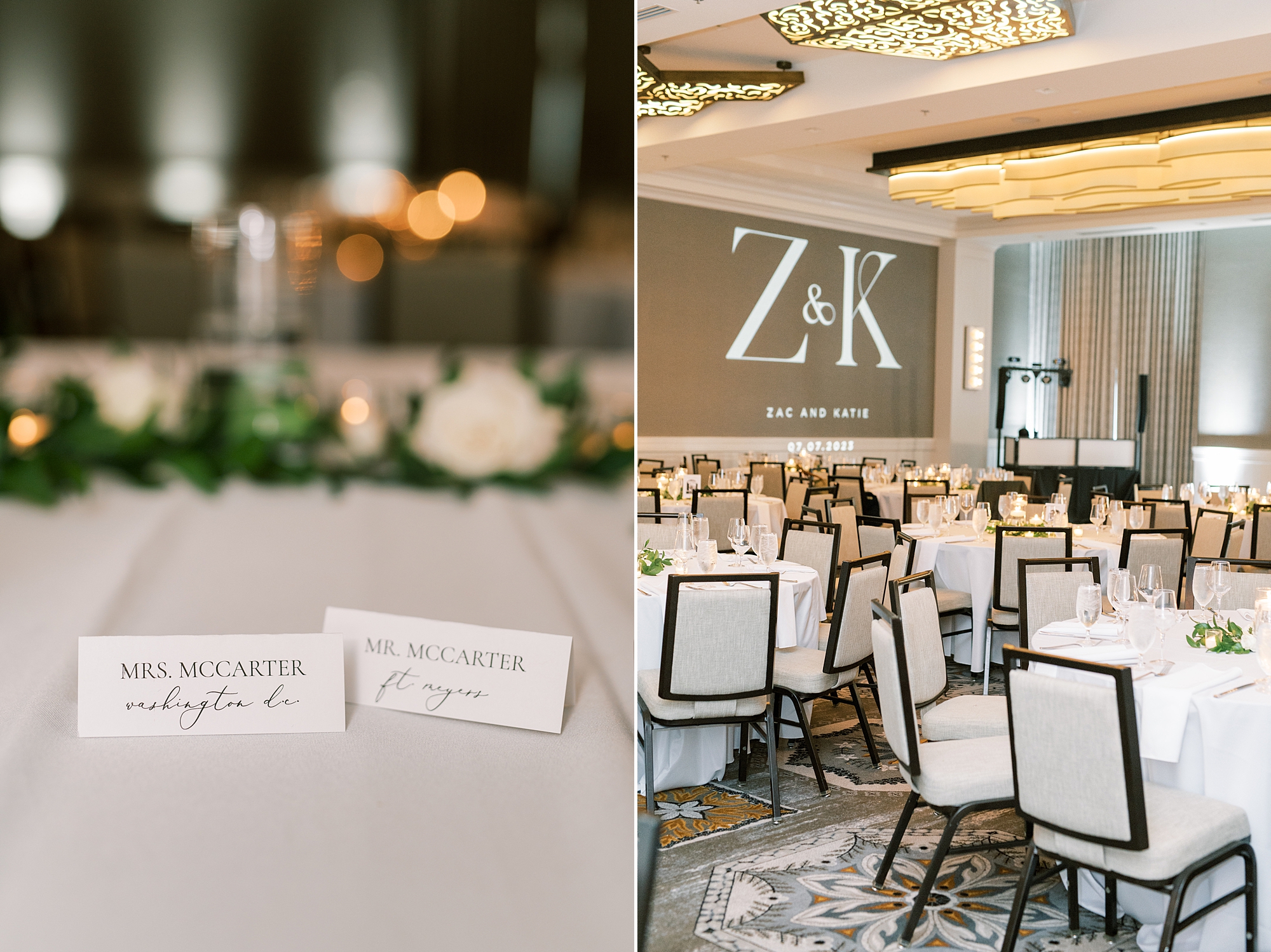 Timeless Downtown Franklin Wedding reception details at Harpeth Hotel 