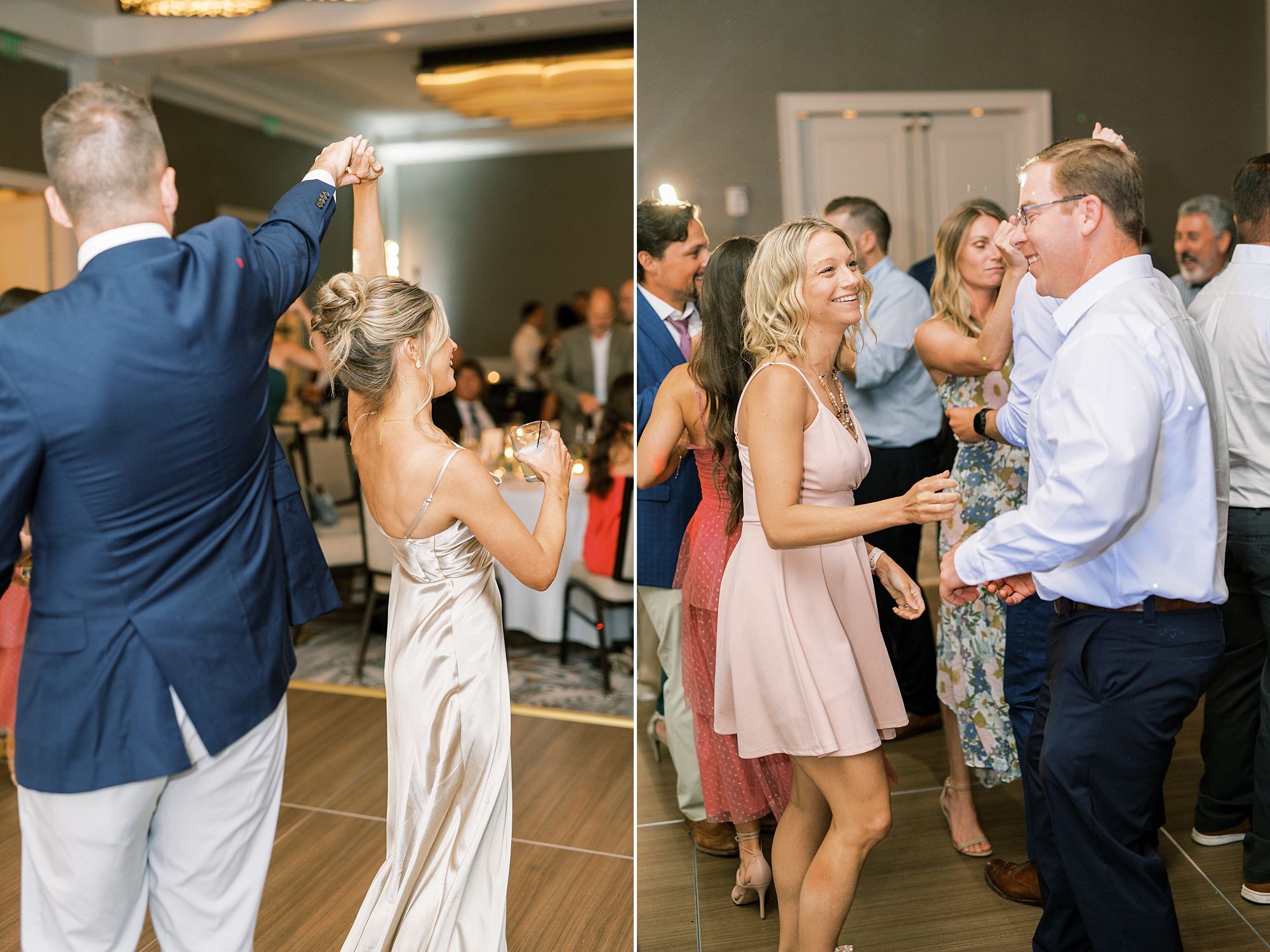 guests dance and celebrate newlyweds