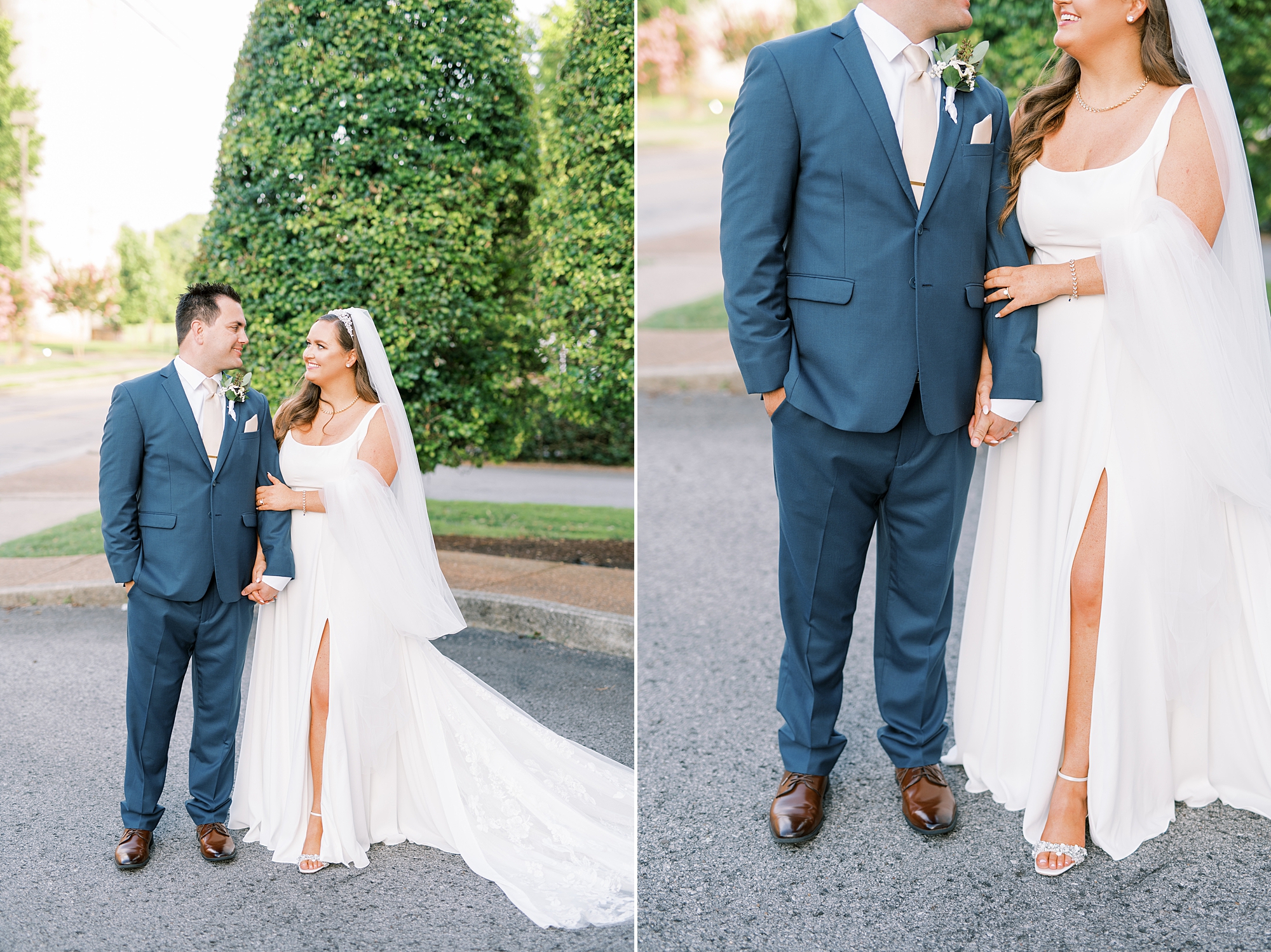 newlywed portraits from Timeless Downtown Franklin Wedding at Harpeth Hotel 