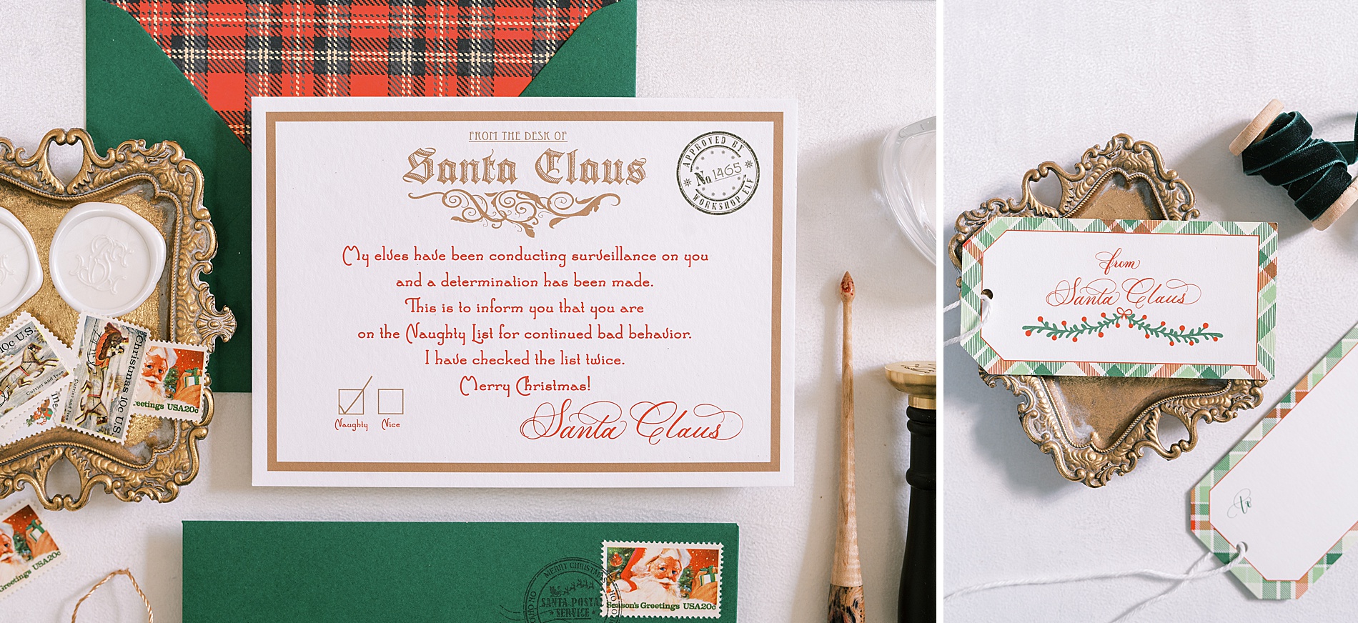 custom christmas stationary by White Ink Calligraphy photographed by Nashville branding photographer Kera Photography