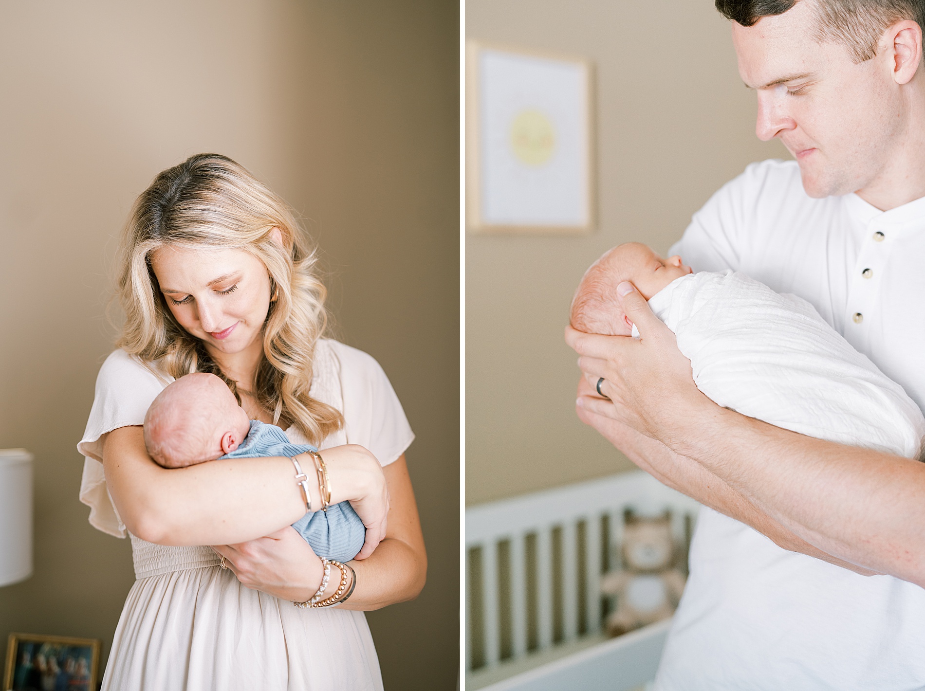 parents hold baby during In-Home Lifestyle Newborn Session