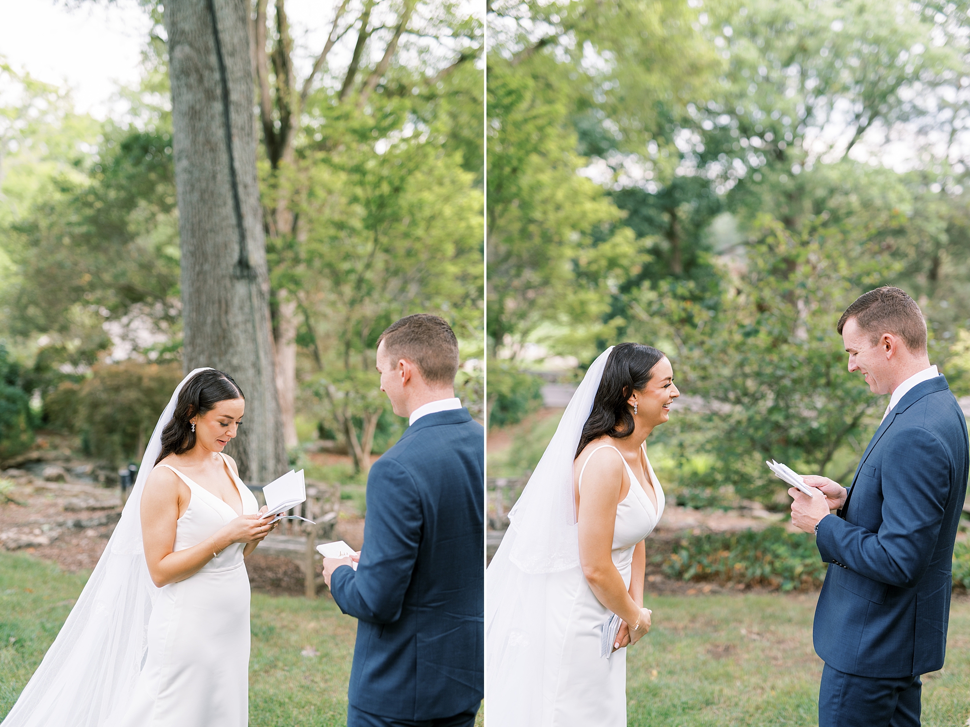 couple read private vows