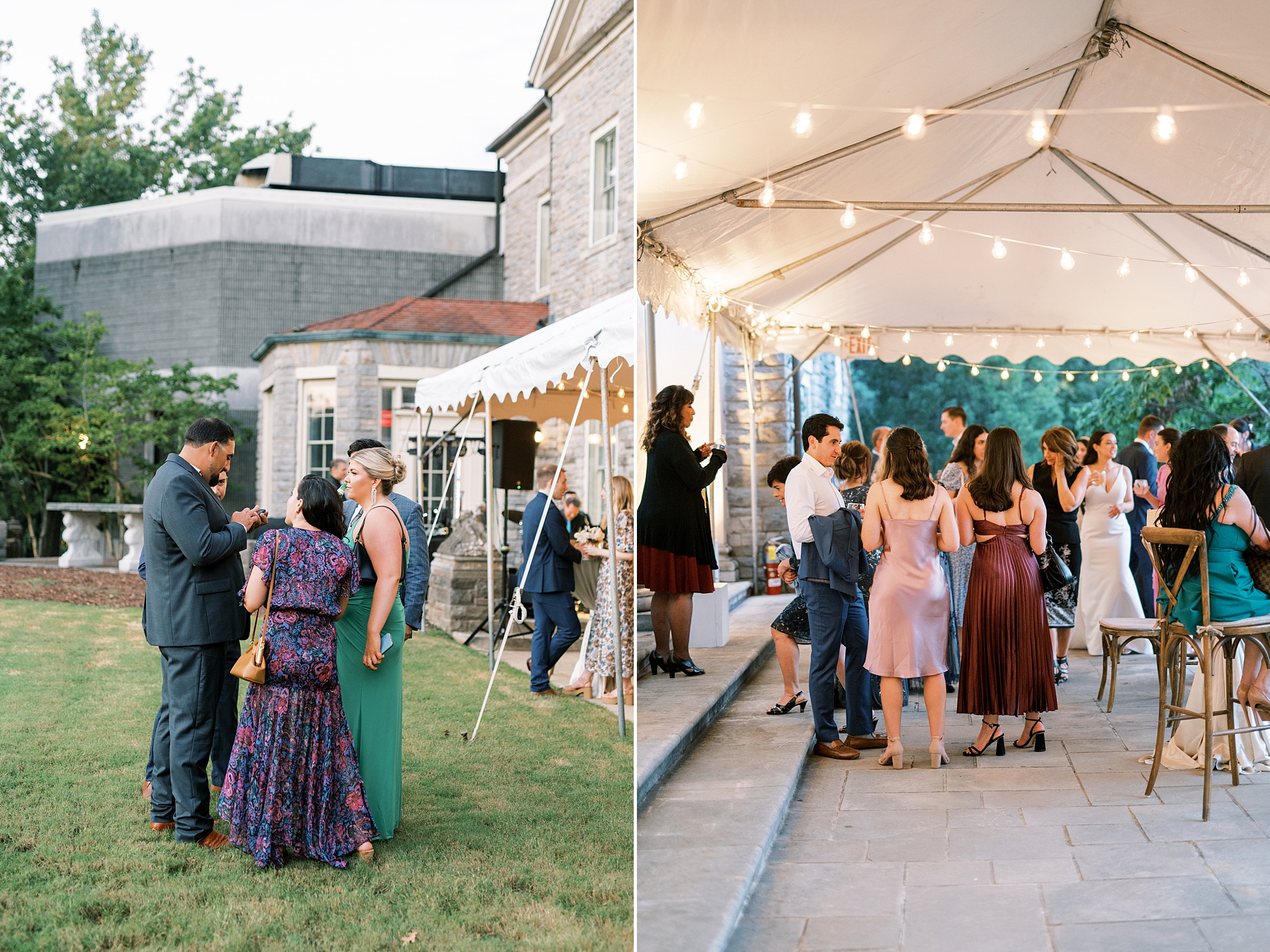 outdoor cocktail hour from Intimate Wedding at Cheekwood Estate and Gardens