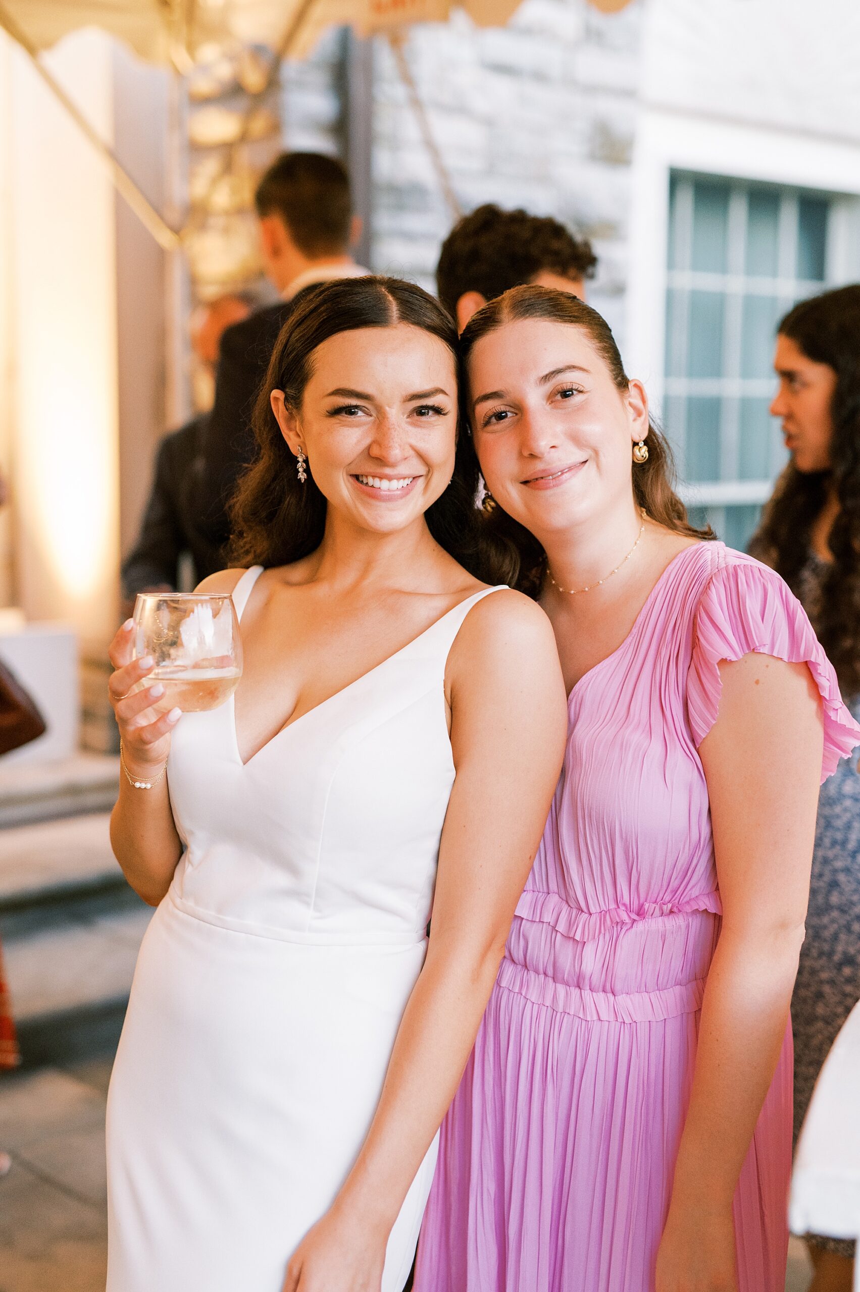 bride with guest at Intimate Wedding at Cheekwood Estate and Gardens