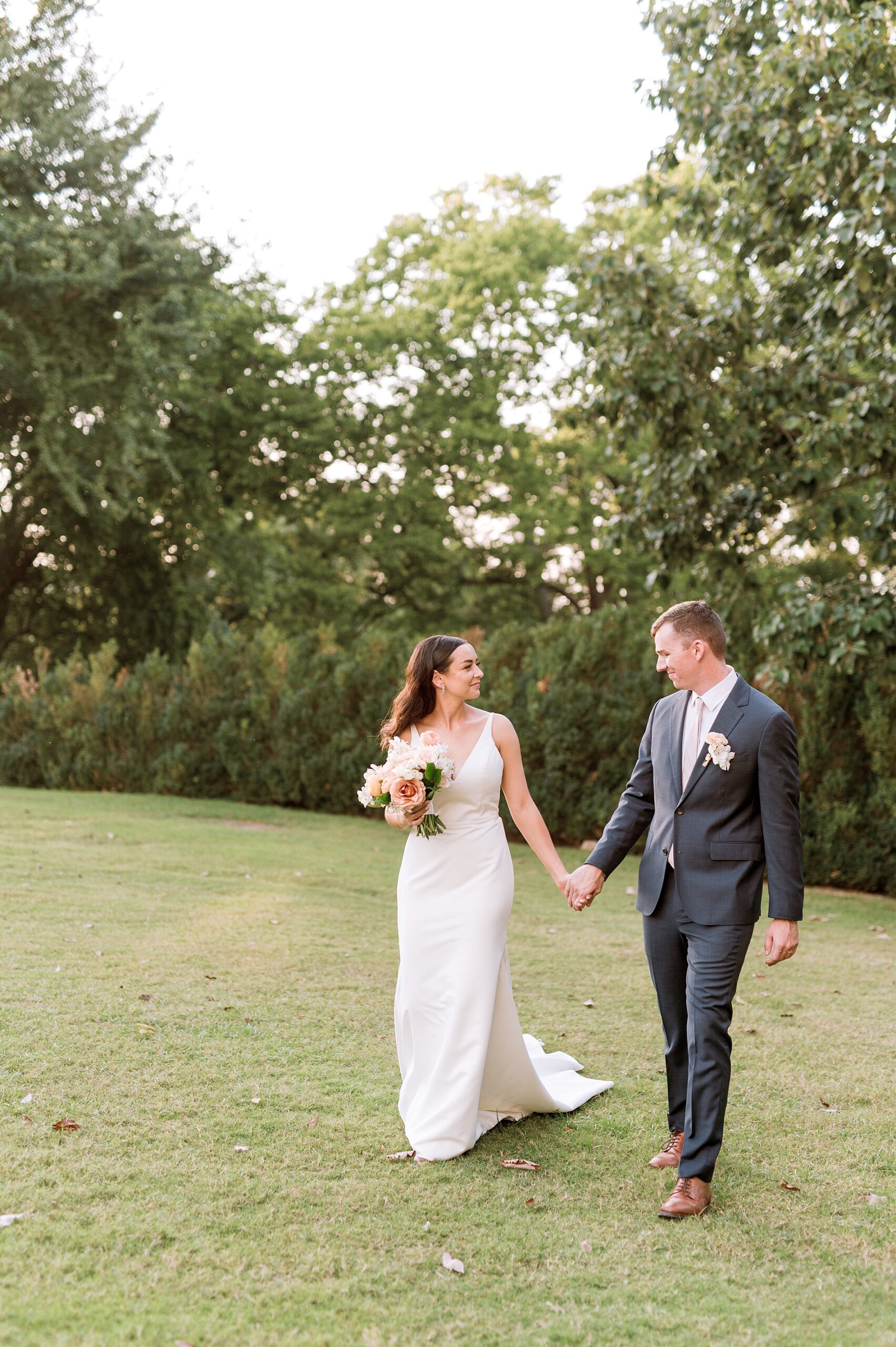 newlyweds after Intimate Wedding at Cheekwood Estate and Gardens