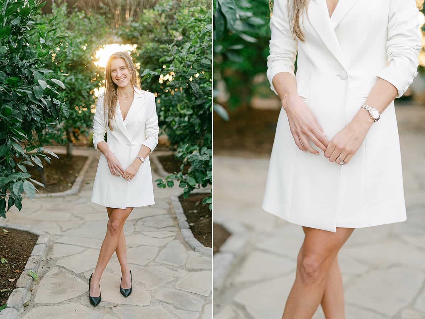 woman in white dress inside citrus greenhouse at Southall Farm & Inn