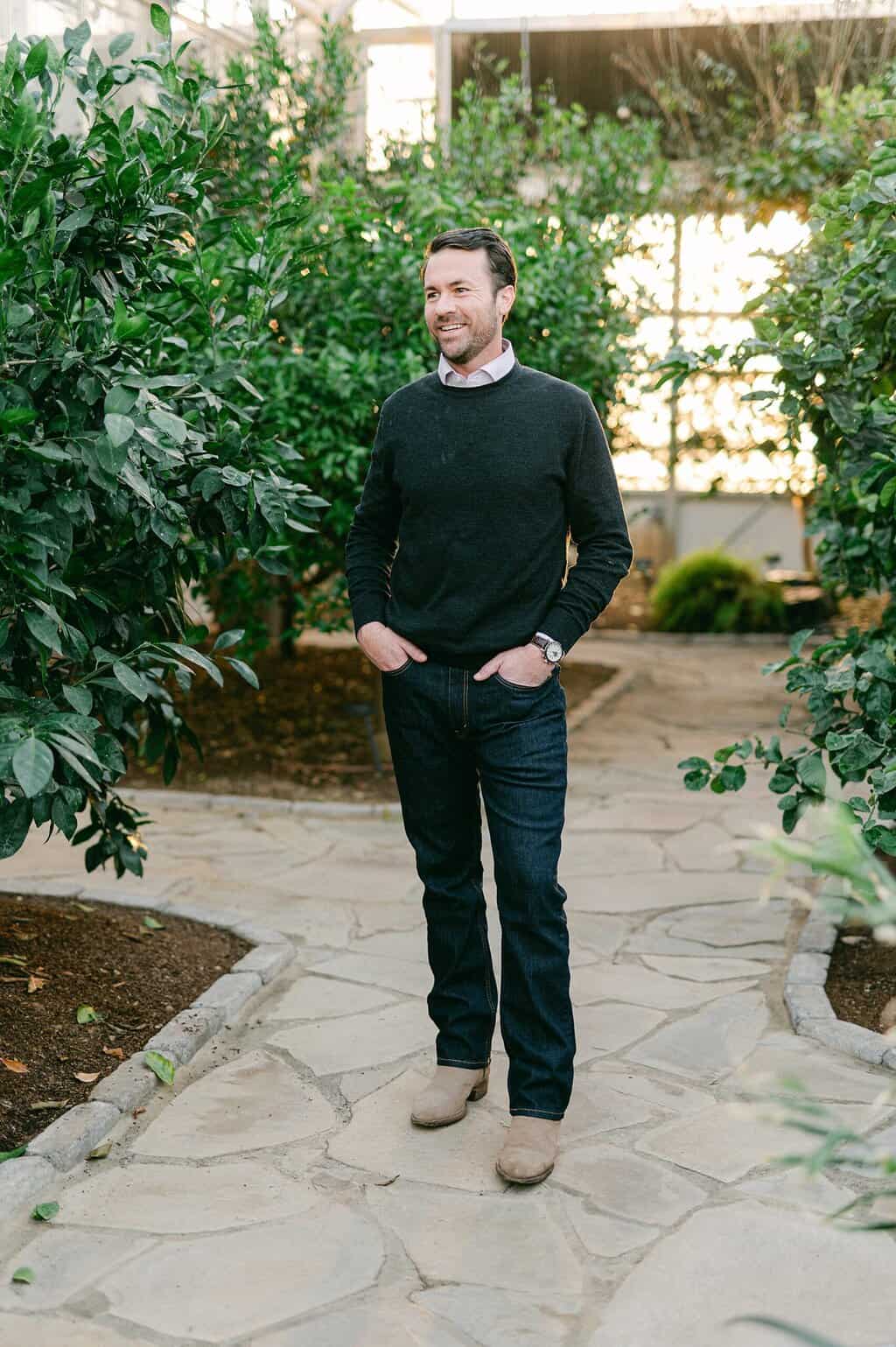man inside greenhouse