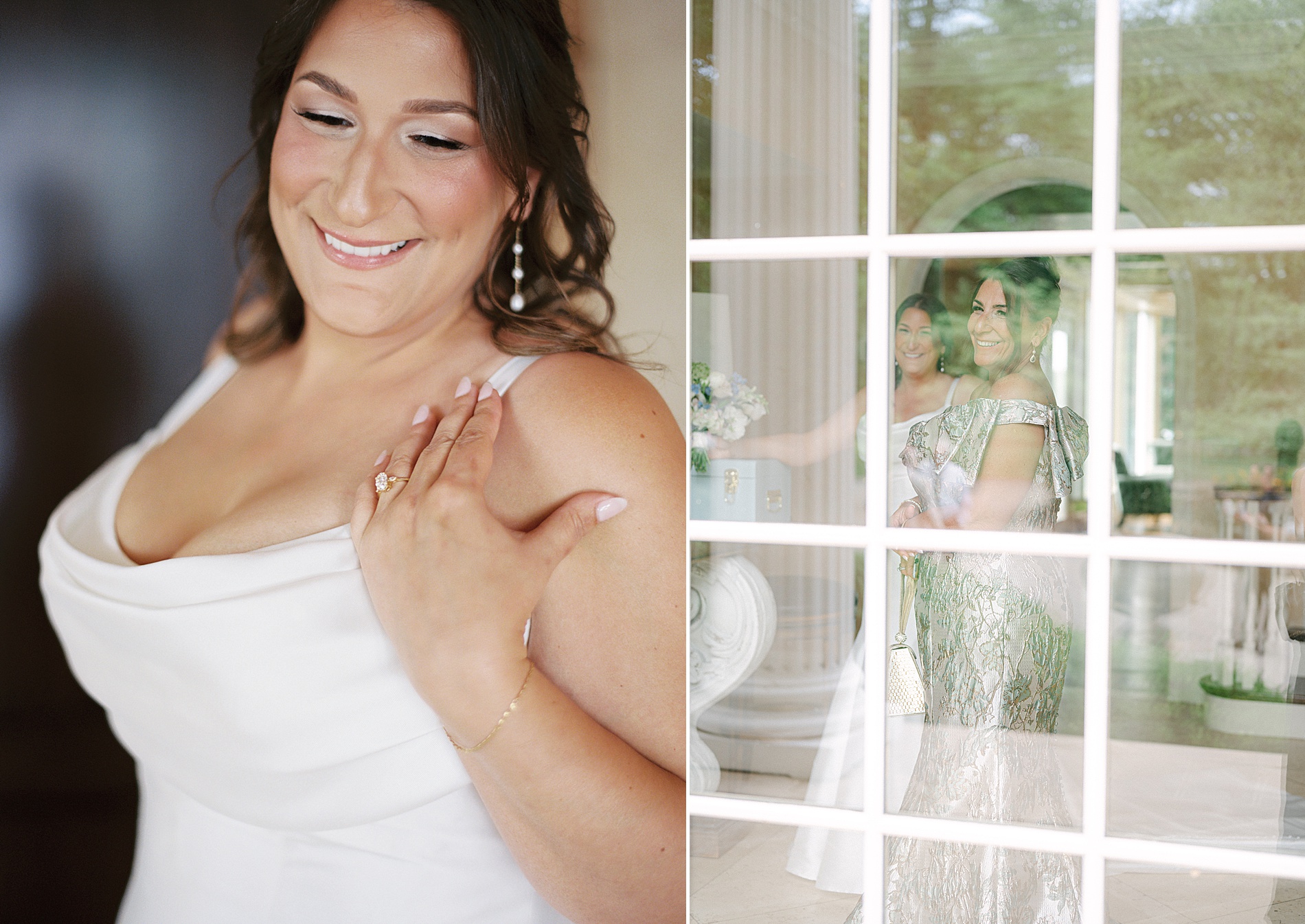 bride gets ready for Elegant Waterfront Wedding at The Estate at Cherokee Dock